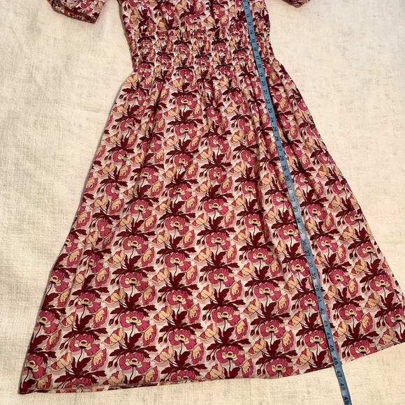 J.Crew Liberty London Smocked Waist A-line Midi Dress Butterfield Poppy Field S - Picture 5 of 5